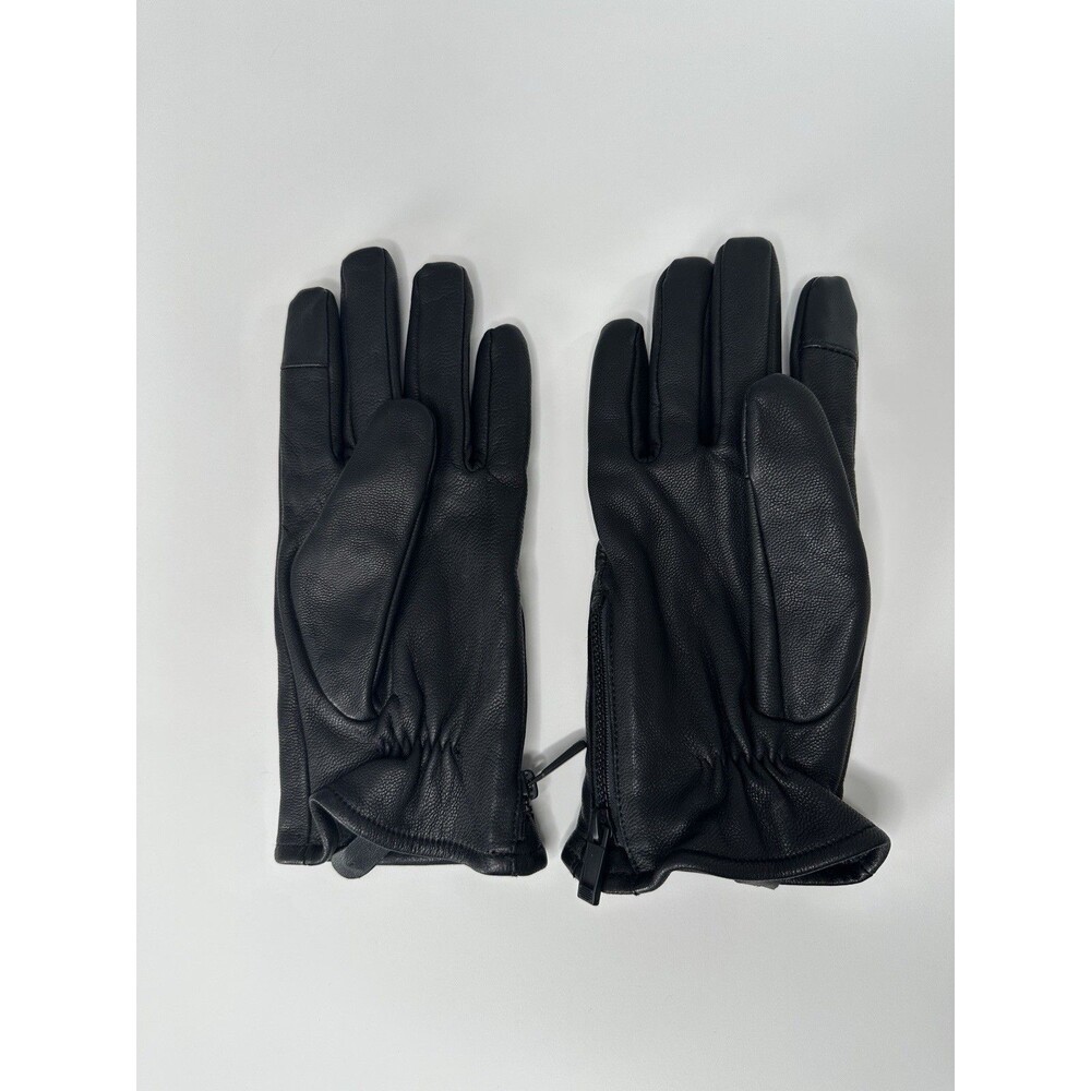 Calvin Klein Adult Full Grain Goat Leather Gloves Black Size L